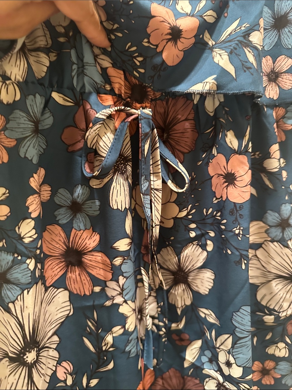Blue Floral Spaghetti-Strap Summer Midi Dress New Boutique - Picture 6 of 6
